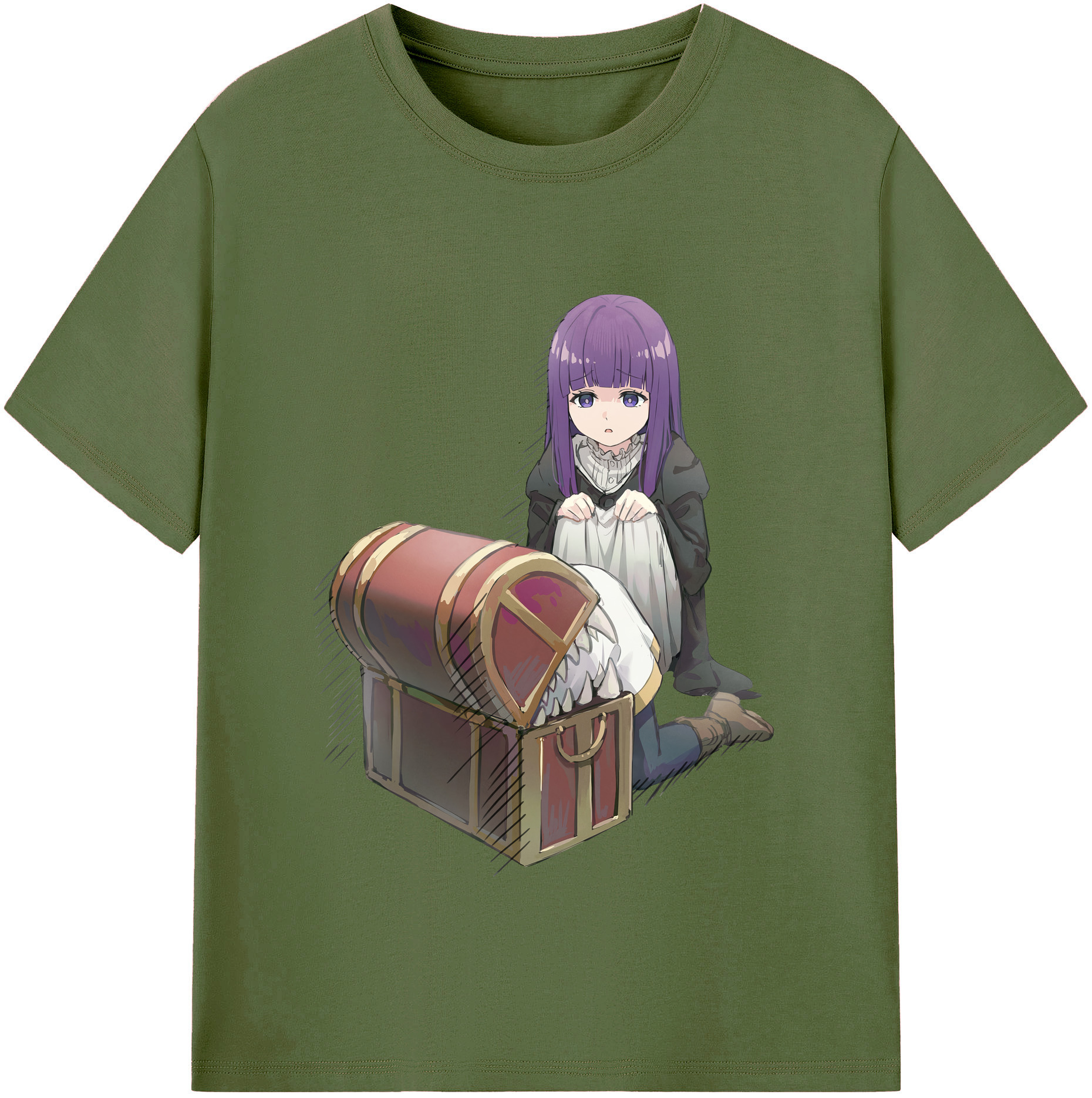 （画像用） 葬送のフリーレン Frieren 綿100％半袖Tシャツ（フロントプリント）